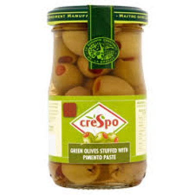 Crespo Green Olives Stuffed with Pimento Paste 198g x6