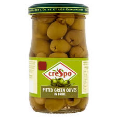 Crespo Pitted Green Olives in Brine 198g