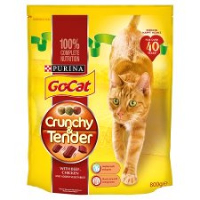 Go Cat Crunchy And Tender Beef Chicken And Vegetable 800G x6