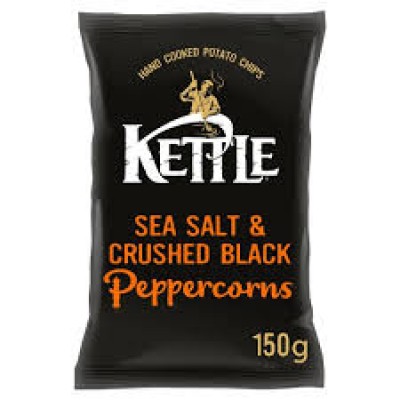 Kettle Chips Sea Salt & Crushed Black Peppercorns 150g x12