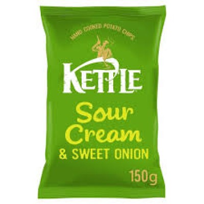 Kettle Chips Sour Cream & Sweet Onion 150g x12