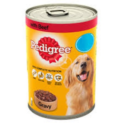 Pedigree Dog Food Tin Beef in Gravy 400g 