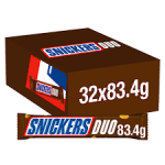 Snickers Duo Chocolate Bar 2 x 41.7g x32