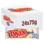 Twix Xtra White Chocolate Biscuit Twin Bars 75g x24